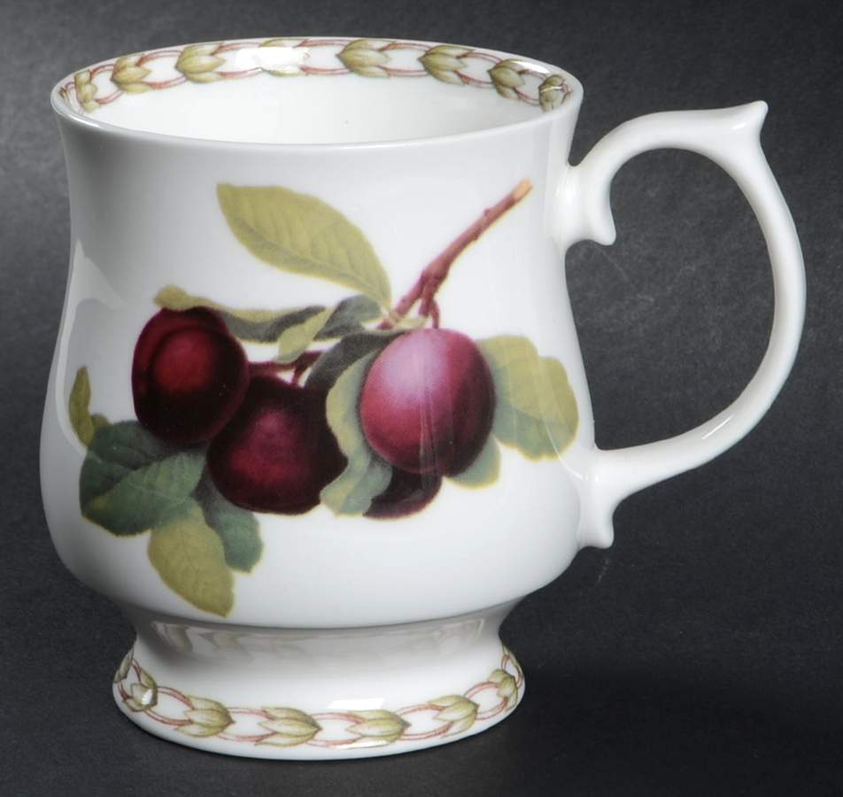 Hooker's Fruit (Bone, Made In England) Footed Mug by Rosina-Queens-1