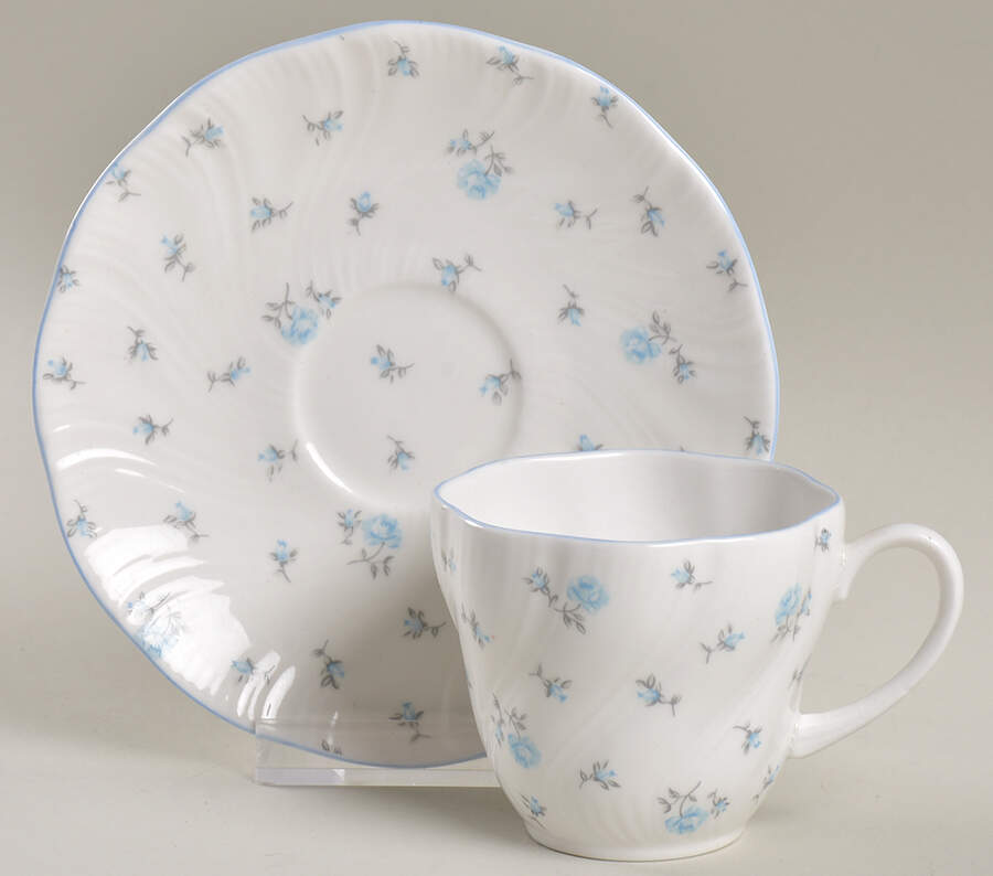 Louise Flat Demitasse Cup & Saucer Set by Rosina-Queens-1