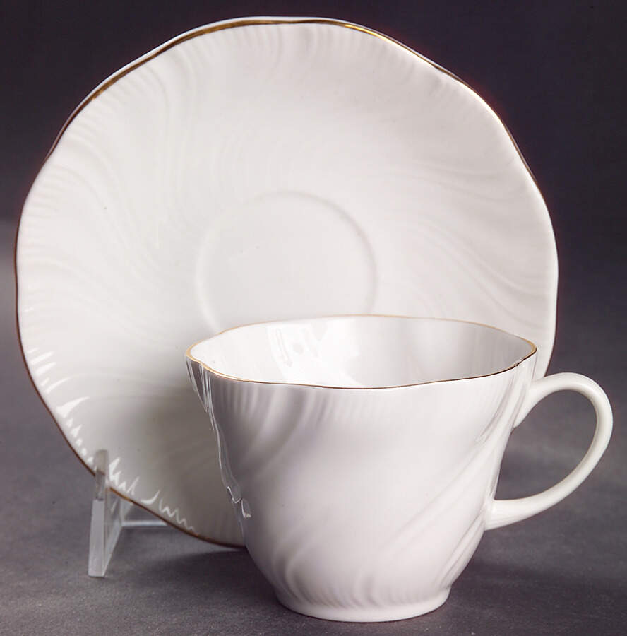 Marie Flat Cup & Saucer Set by Rosina-Queens-1