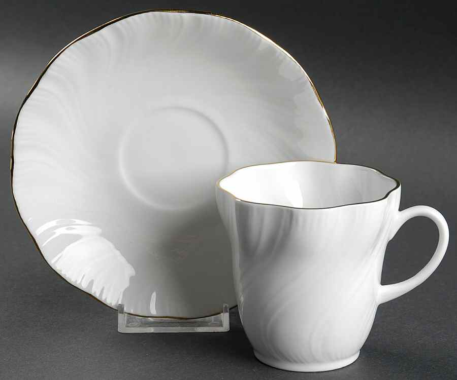 Marie Flat Cup & Saucer Set by Rosina-Queens-1