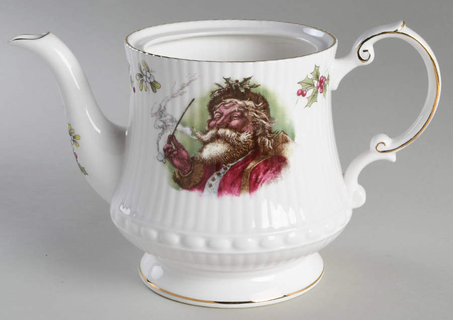 Old St. Nicholas (Scalloped, Ribbed) Teapot No Lid by Rosina-Queens-1