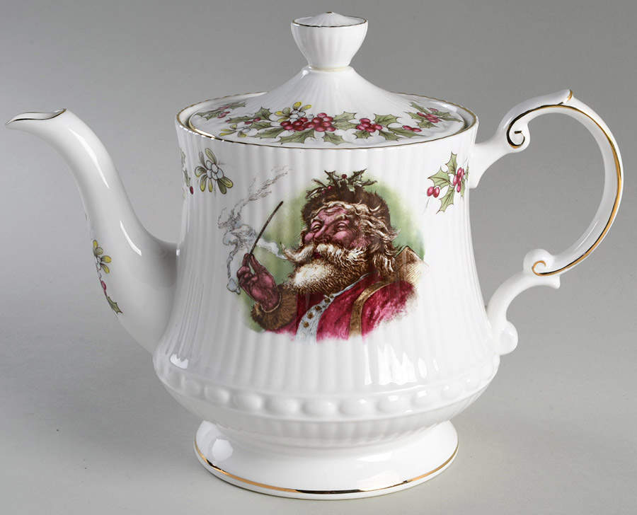 Old St. Nicholas (Scalloped, Ribbed) Teapot & Lid by Rosina-Queens-1