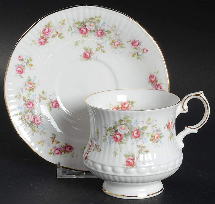 Rosamund Footed Cup & Saucer Set by Rosina-Queens-1