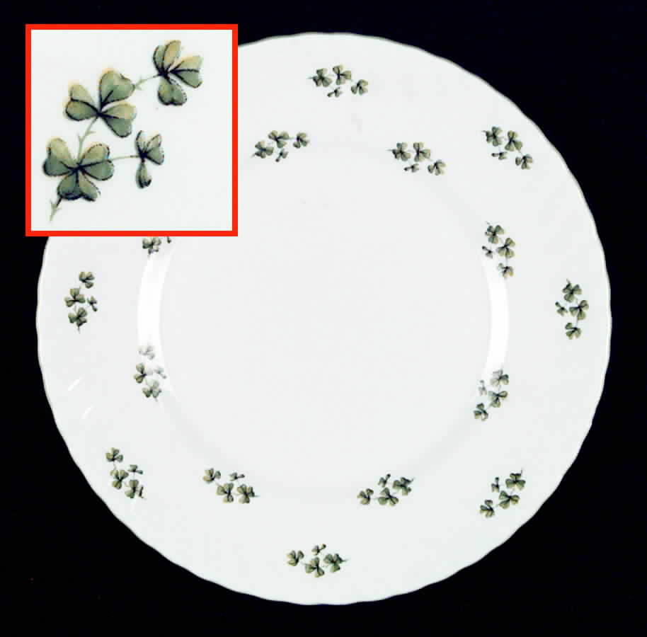 Shamrock (Swirl Rim) Dinner Plate by Rosina-Queens-1