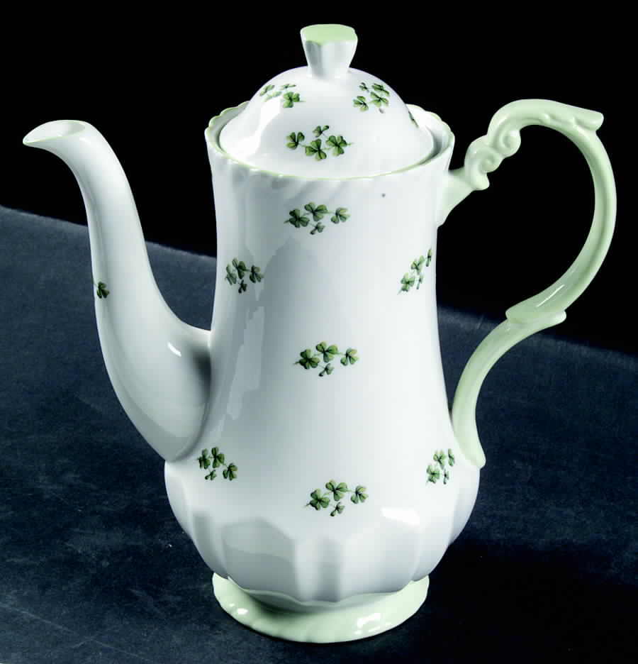 Shamrock (Swirl Rim) Coffee Pot & Lid by Rosina-Queens-1