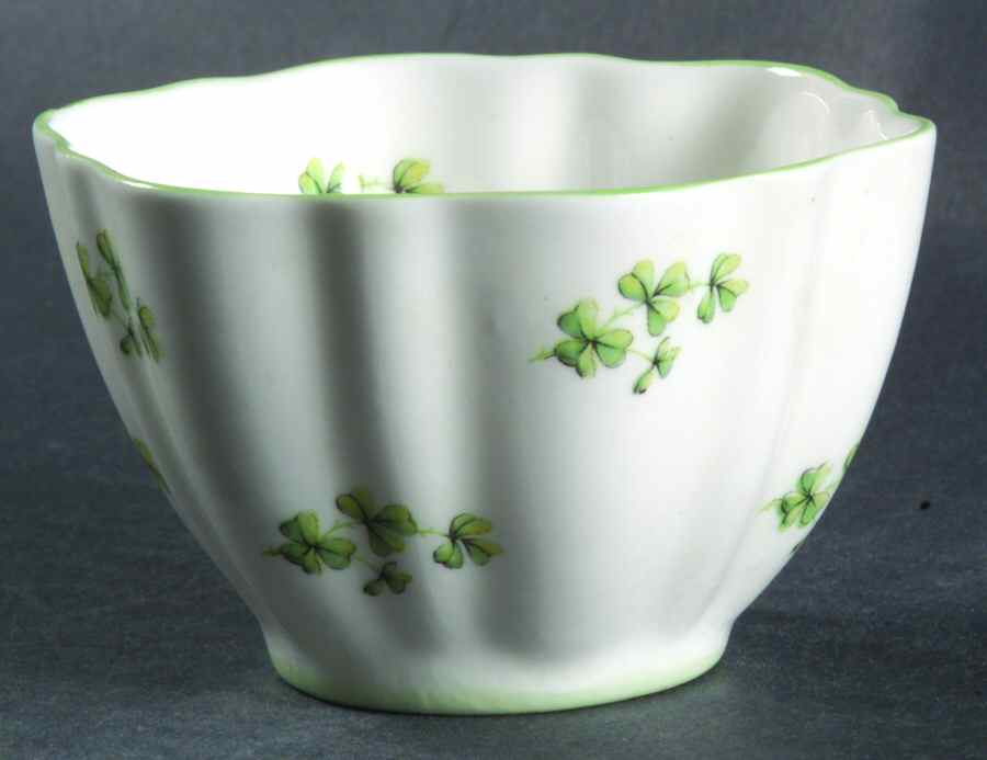 Shamrock (Swirl Rim) Mini Open Sugar Bowl by Rosina-Queens-1