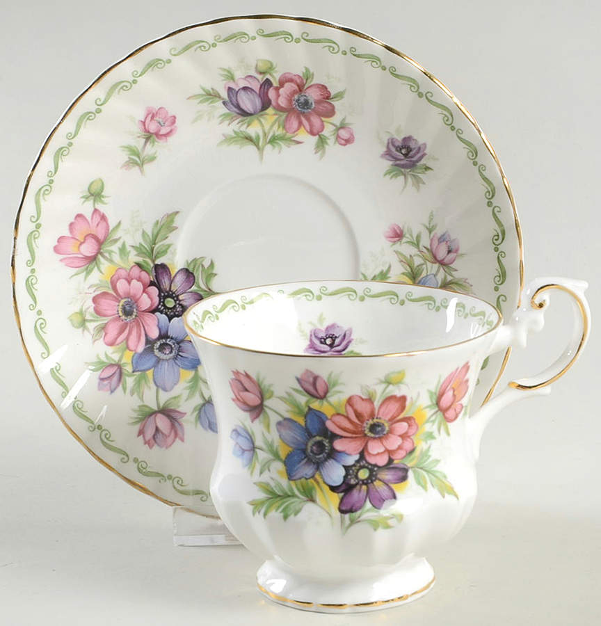 Special Flowers (No Month) Footed Cup & Saucer Set by Rosina-Queens-1