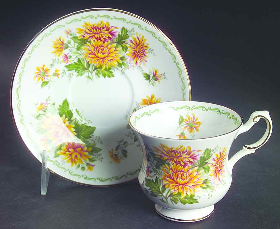 Special Flowers (No Month) Footed Cup & Saucer Set by Rosina-Queens-1