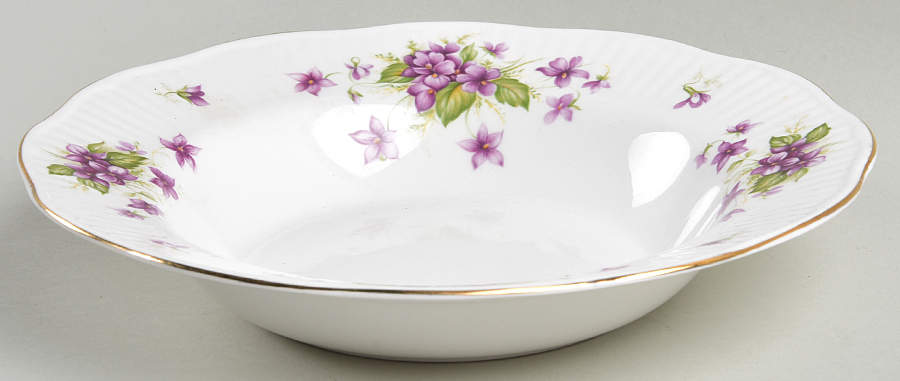 Violets Rim Soup Bowl by Rosina-Queens-1
