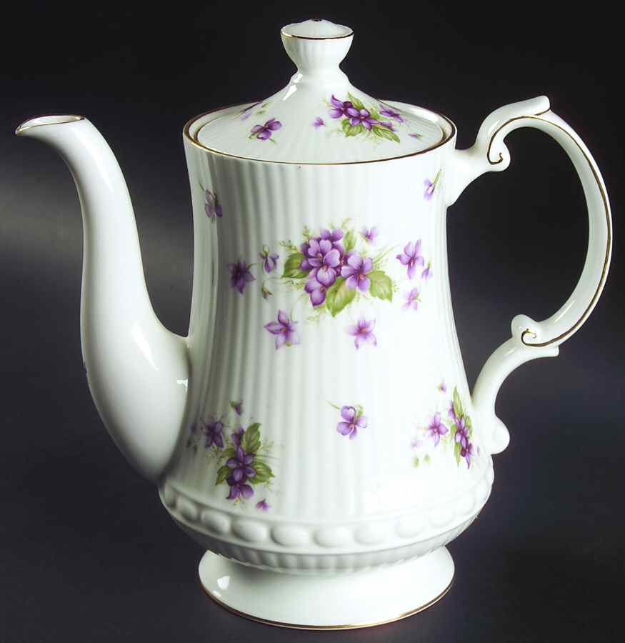 Violets Coffee Pot & Lid by Rosina-Queens-1