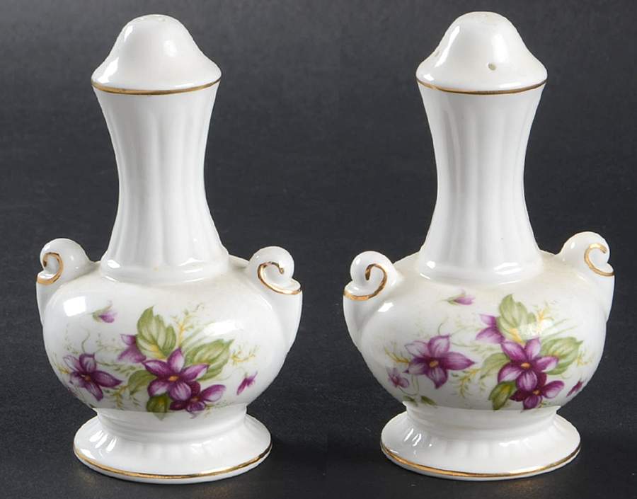 Violets Salt & Pepper Set by Rosina-Queens-1
