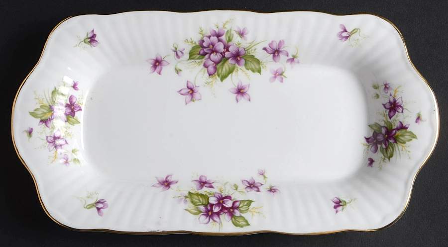 Violets Tray for Creamer & Open Sugar by Rosina-Queens-1