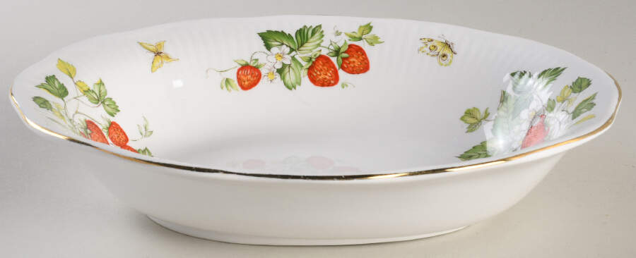Virginia Strawberry 9" Oval Vegetable Bowl by Rosina-Queens-1