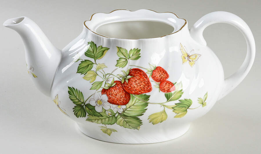 Virginia Strawberry Teapot No Lid by Rosina-Queens-1