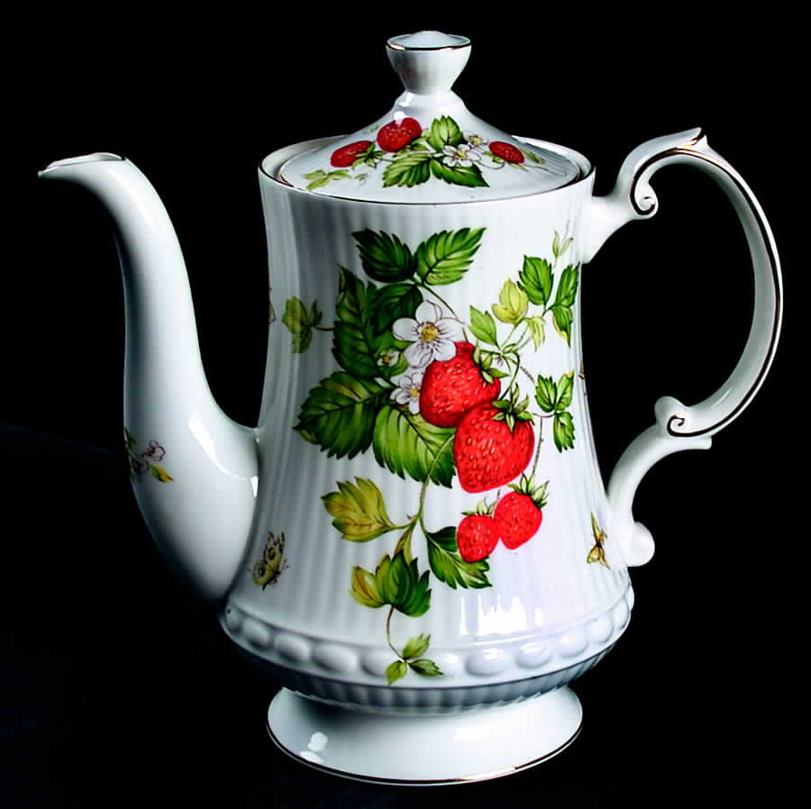 Virginia Strawberry Coffee Pot & Lid by Rosina-Queens-1