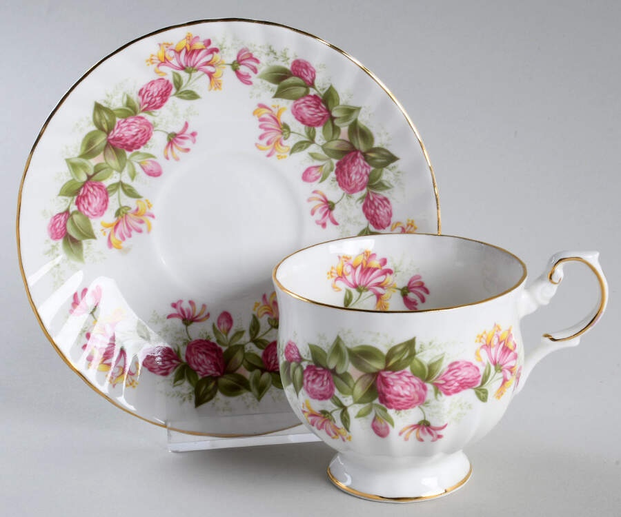 Wild Flowers Footed Cup & Saucer Set by Rosina-Queens-1