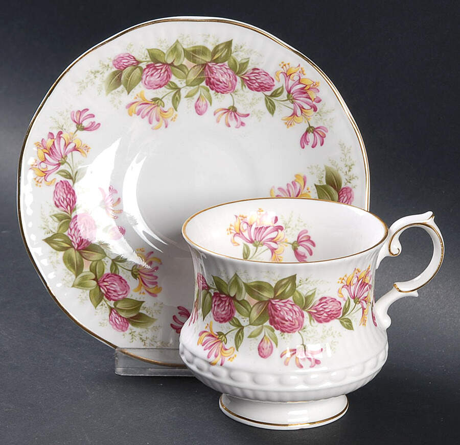 Wild Flowers Footed Cup & Saucer Set by Rosina-Queens-1