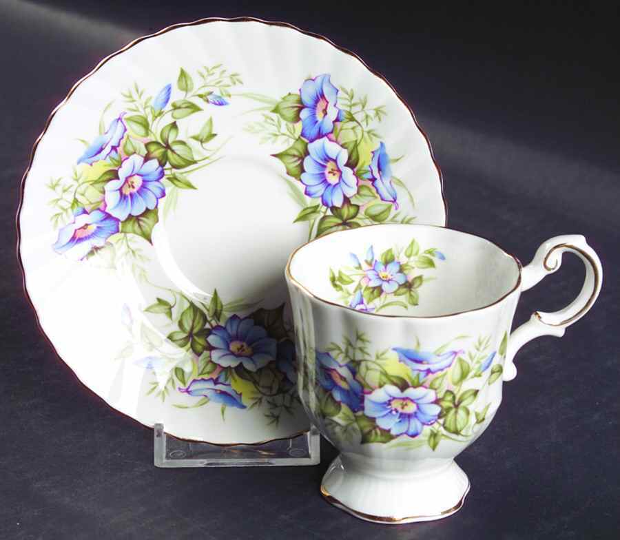 Wild Flowers Footed Demitasse Cup & Saucer Set by Rosina-Queens-1