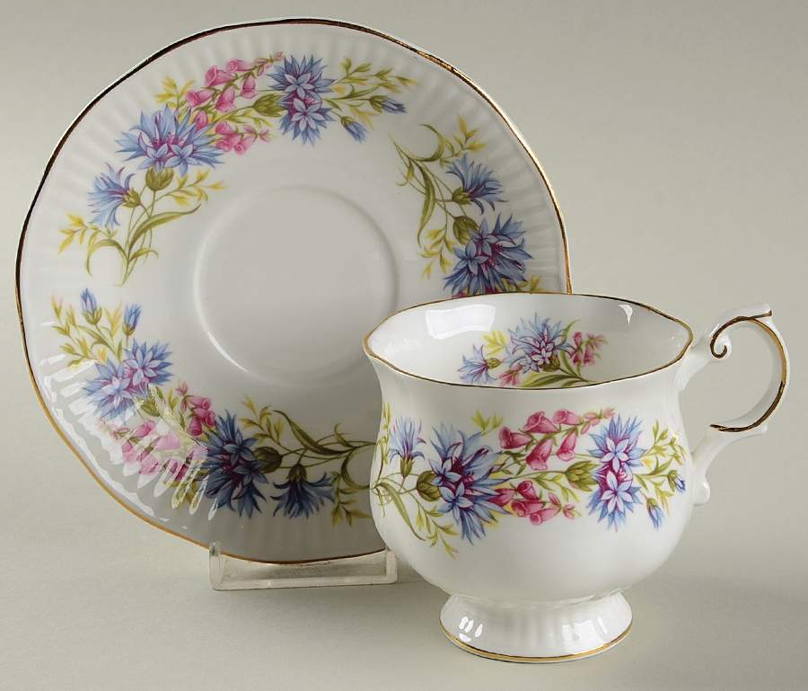 Wild Flowers Footed Cup & Saucer Set by Rosina-Queens-1