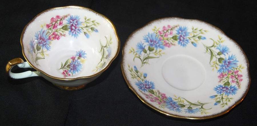 Wild Flowers Footed Cup & Saucer Set by Rosina-Queens-1