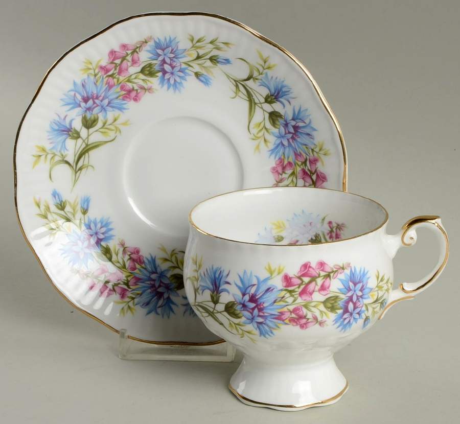 Wild Flowers Footed Cup & Saucer Set by Rosina-Queens-1