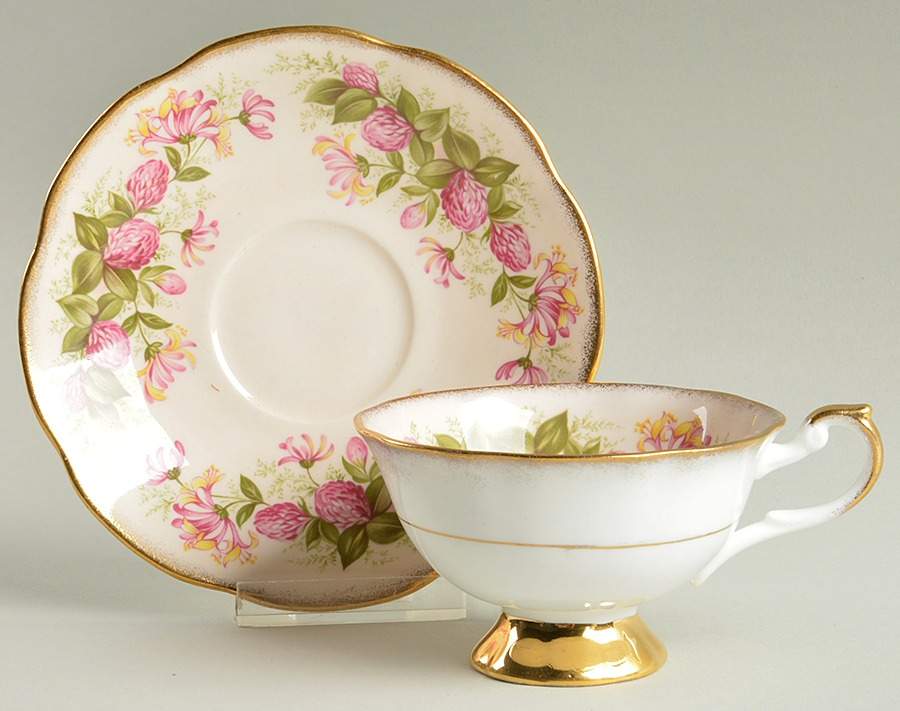 Wild Flowers Footed Cup & Saucer Set by Rosina-Queens-1