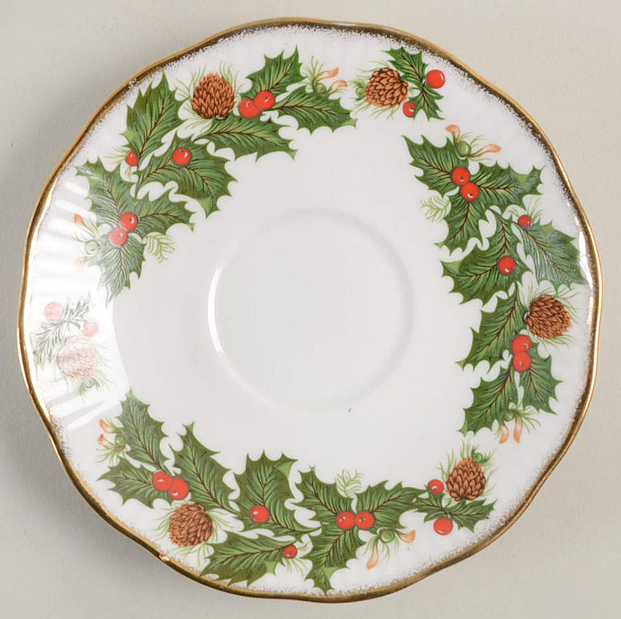 Yuletide (Scalloped) Saucer for Footed Cup by Rosina-Queens-1