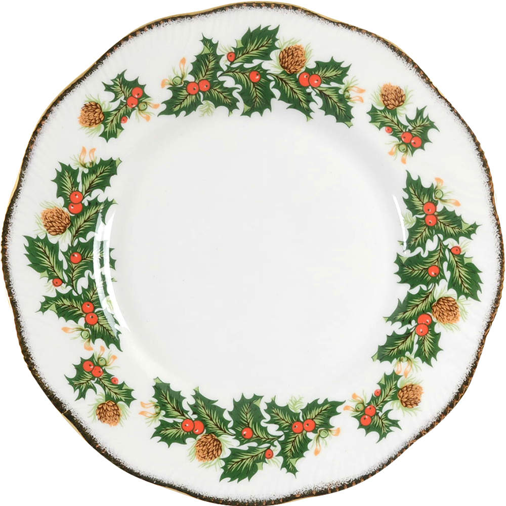 Yuletide (Scalloped) Salad/Dessert Plate by Rosina-Queens-1