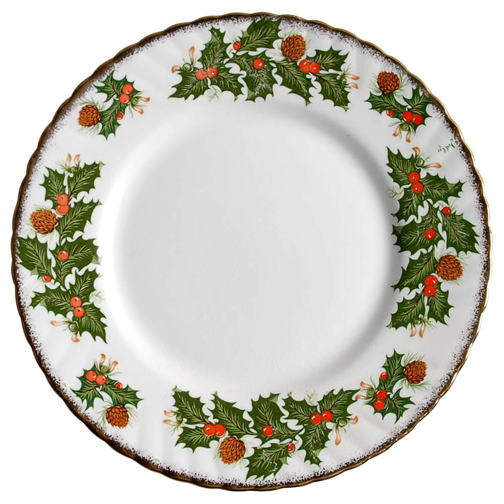 Yuletide (Scalloped) Salad/Dessert Plate by Rosina-Queens-1