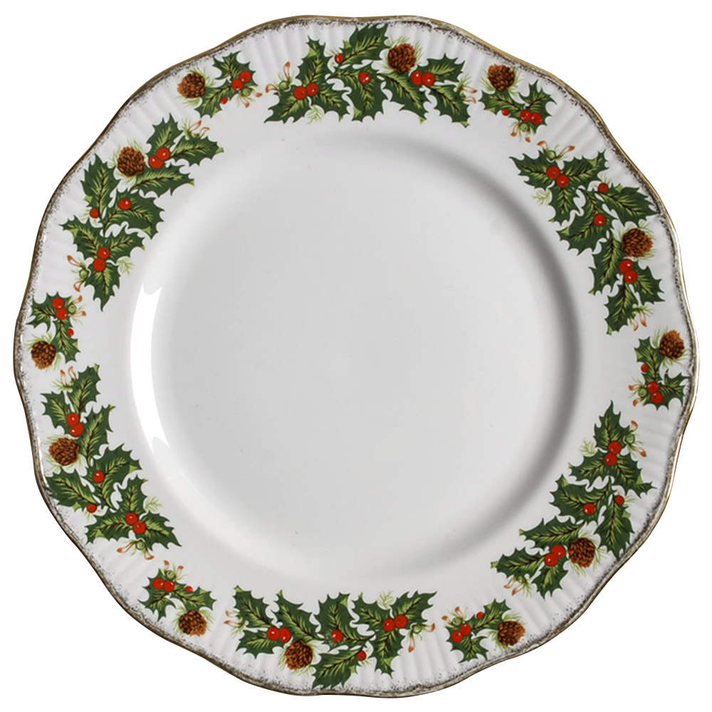 Yuletide (Scalloped) Dinner Plate by Rosina-Queens-1