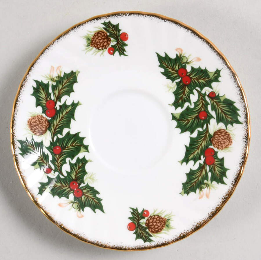 Yuletide (Scalloped) Saucer for Footed Demitasse Cup by Rosina-Queens-1