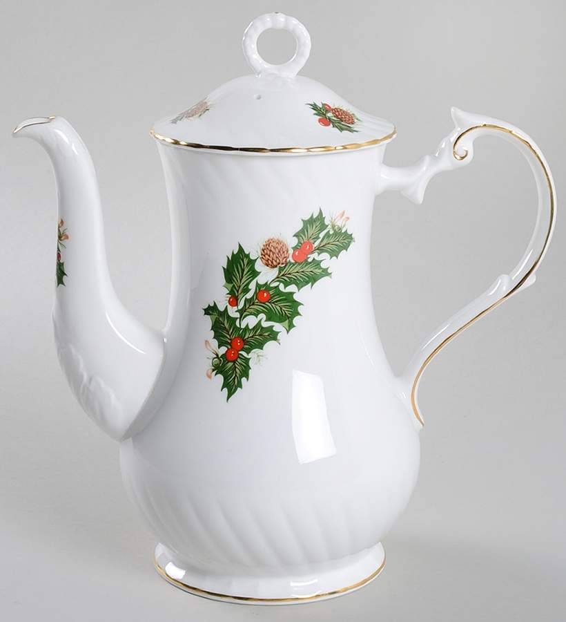 Yuletide (Scalloped) Coffee Pot & Lid by Rosina-Queens-1