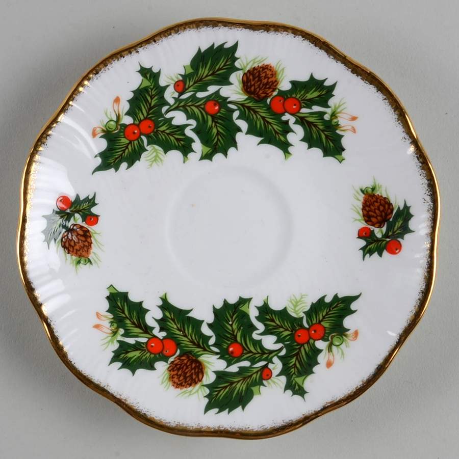 Yuletide (Scalloped) Saucer for Flat Demitasse Cup by Rosina-Queens-1