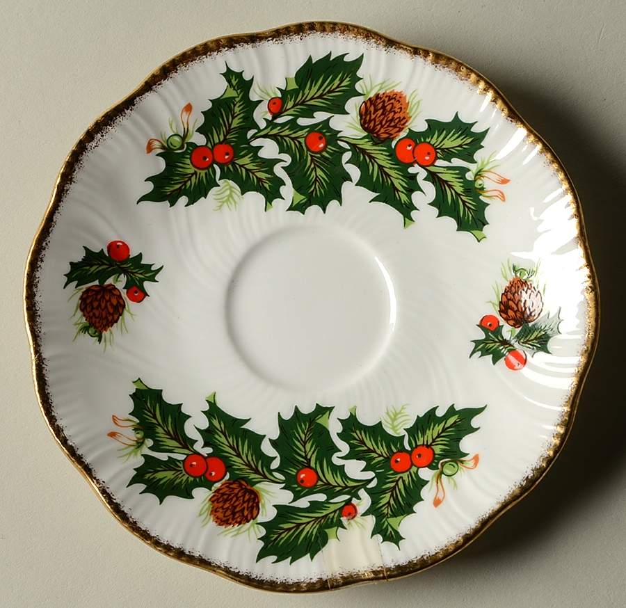 Yuletide (Scalloped) Saucer for Footed Demitasse Cup by Rosina-Queens-1