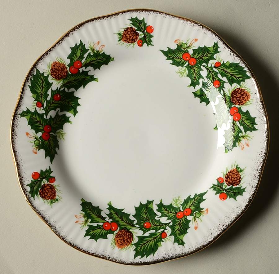 Yuletide (Scalloped) Bread & Butter Plate by Rosina-Queens-1