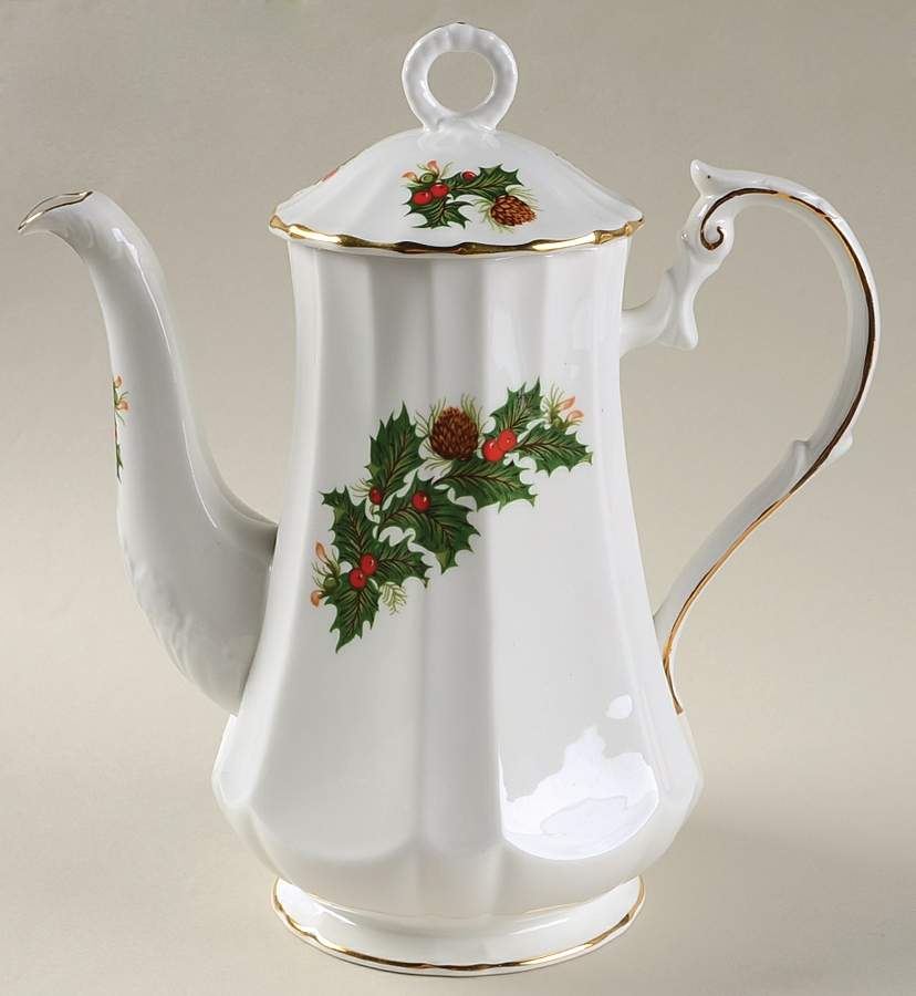 Yuletide (Scalloped) Coffee Pot & Lid by Rosina-Queens-1