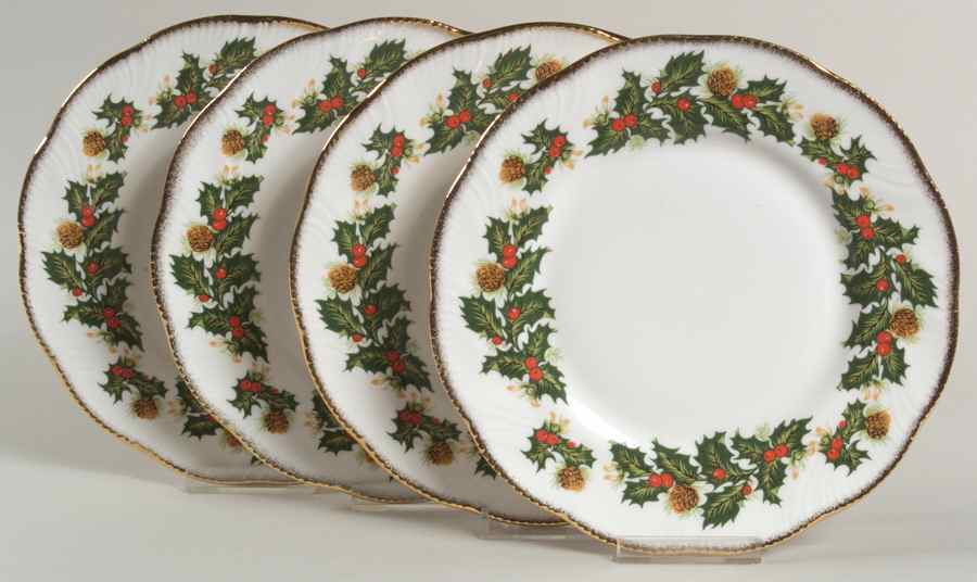Yuletide (Scalloped) Salad/Dessert Plate - Set of 4 by Rosina-Queens-1