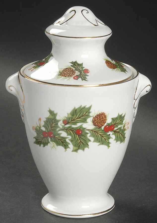Yuletide (Scalloped) Candy Jar & Lid by Rosina-Queens-1