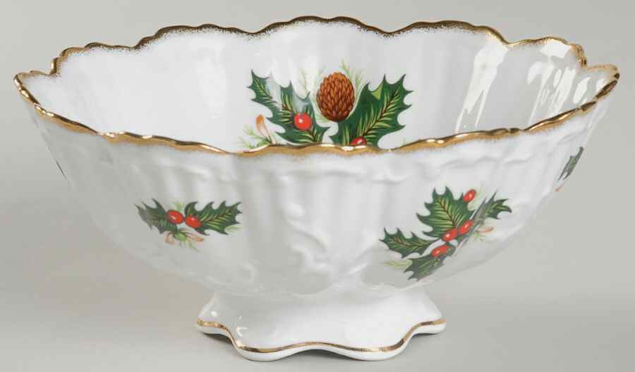 Yuletide (Scalloped) Open Candy Dish by Rosina-Queens-1