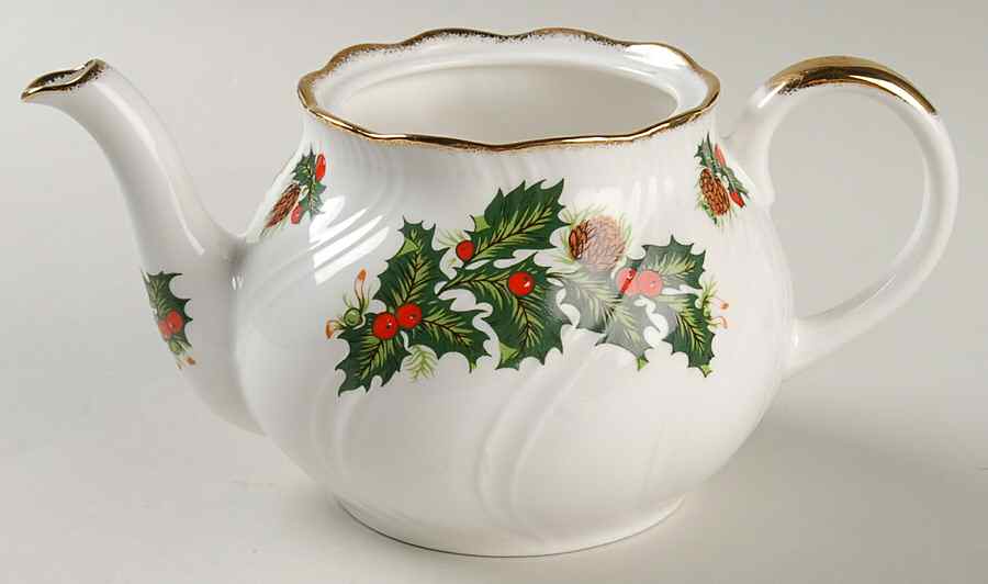 Yuletide (Scalloped) Mini Teapot No Lid by Rosina-Queens-1