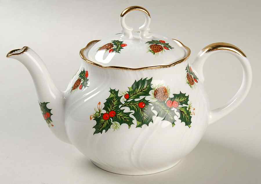 Yuletide (Scalloped) Mini Teapot & Lid by Rosina-Queens-1