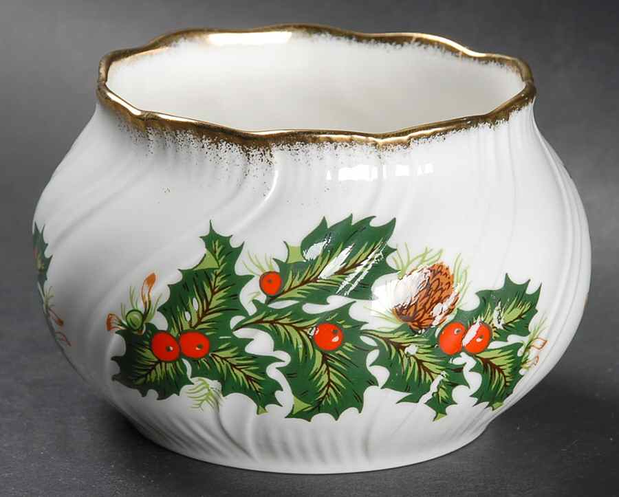 Yuletide (Scalloped) Open Sugar Bowl by Rosina-Queens-1