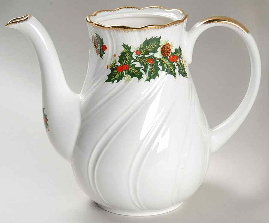 Yuletide (Scalloped) Coffee Pot No Lid by Rosina-Queens-1