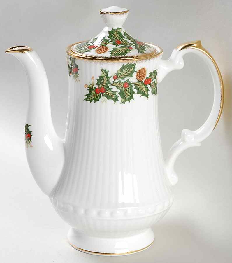 Yuletide (Scalloped) Coffee Pot & Lid by Rosina-Queens-1