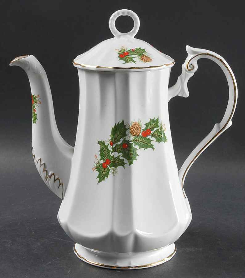 Yuletide (Scalloped) Coffee Pot & Lid by Rosina-Queens-1