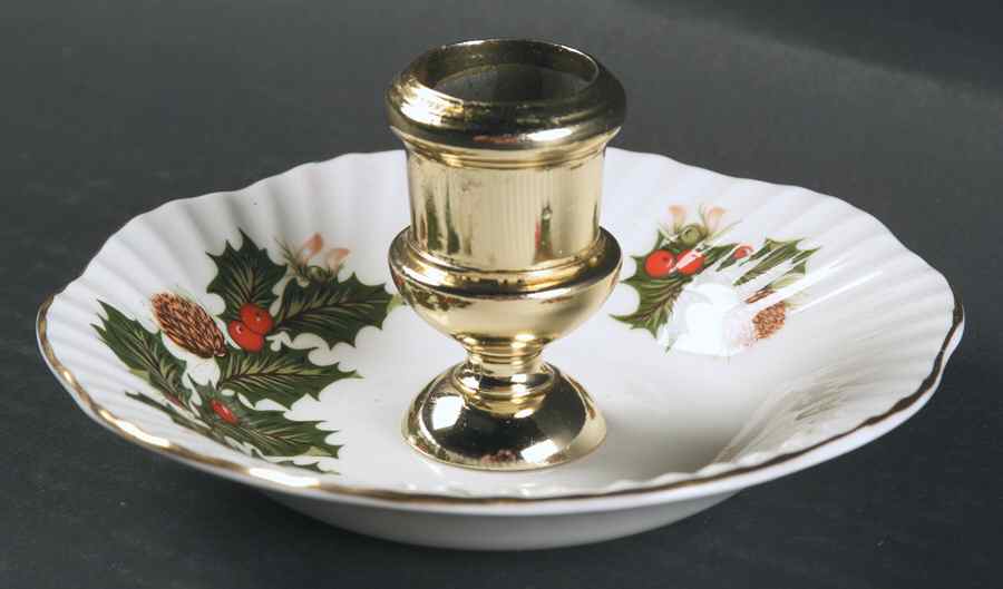 Yuletide (Scalloped) Metal Single Light Candlestick by Rosina-Queens-1