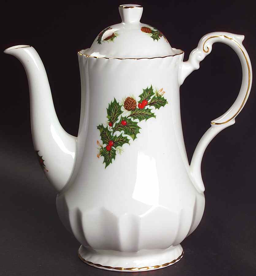 Yuletide (Scalloped) Coffee Pot & Lid by Rosina-Queens-1