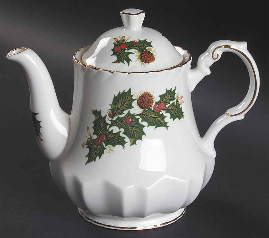 Yuletide (Scalloped) Mini Teapot & Lid by Rosina-Queens-1