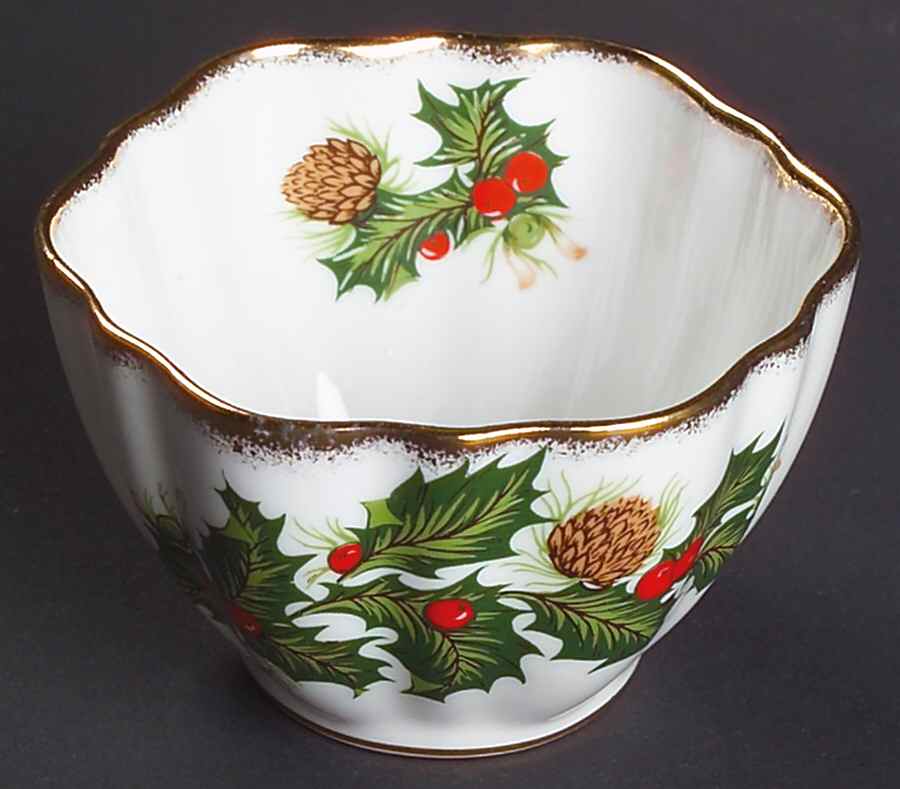 Yuletide (Scalloped) Mini Open Sugar Bowl by Rosina-Queens-1