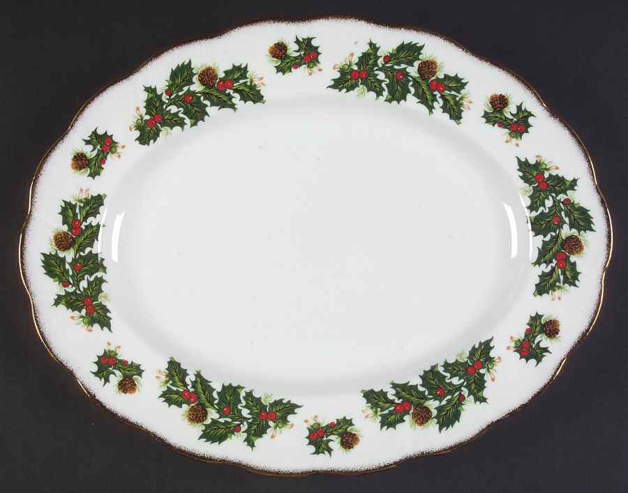 Yuletide (Scalloped) 13" Oval Serving Platter by Rosina-Queens-1